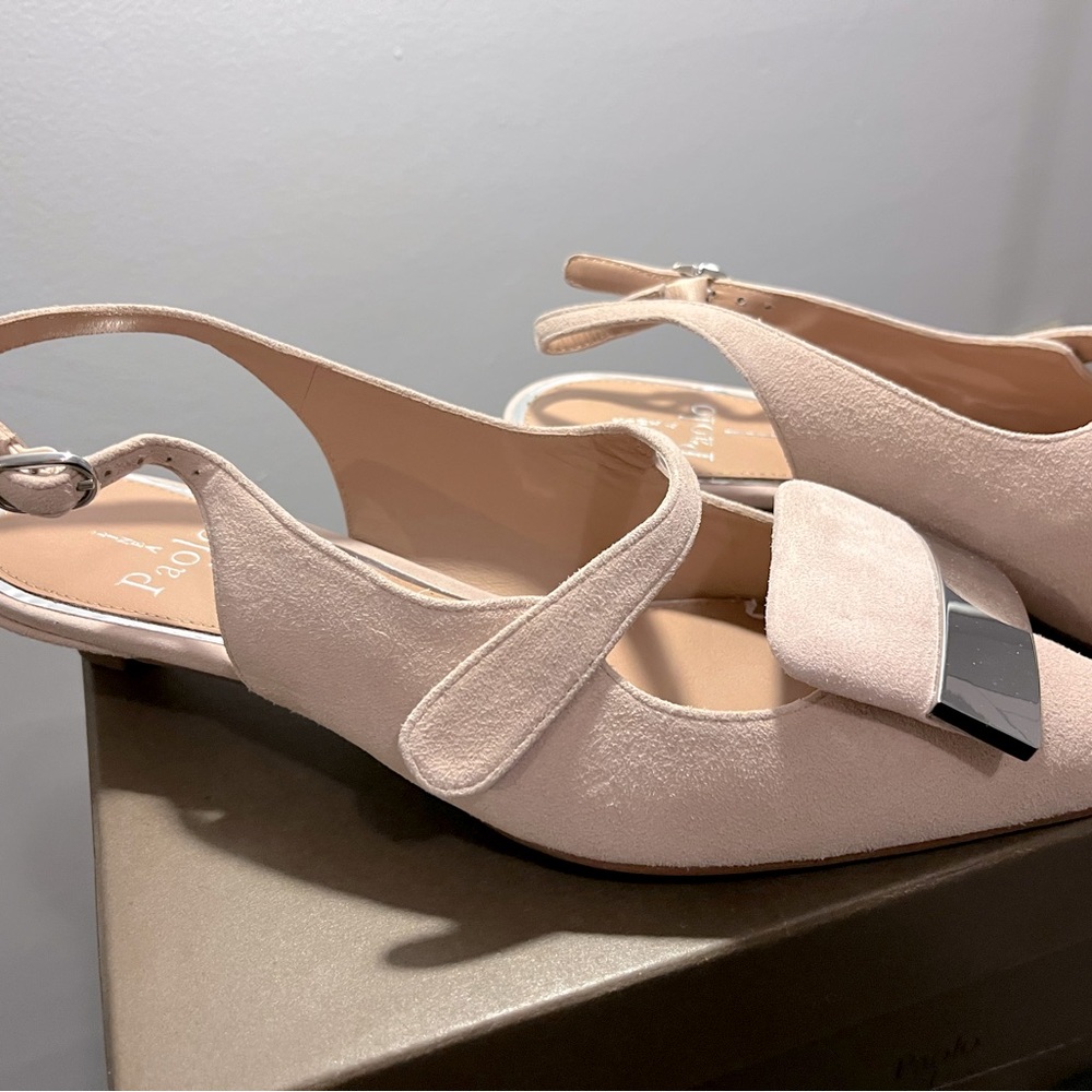 Slingback suede leather